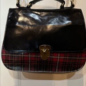 Patricia Nash Red and Black tartan  Plaid Satchel